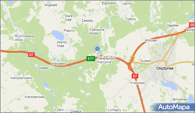 mapa Świętajńska Karczma, Świętajńska Karczma na mapie Targeo